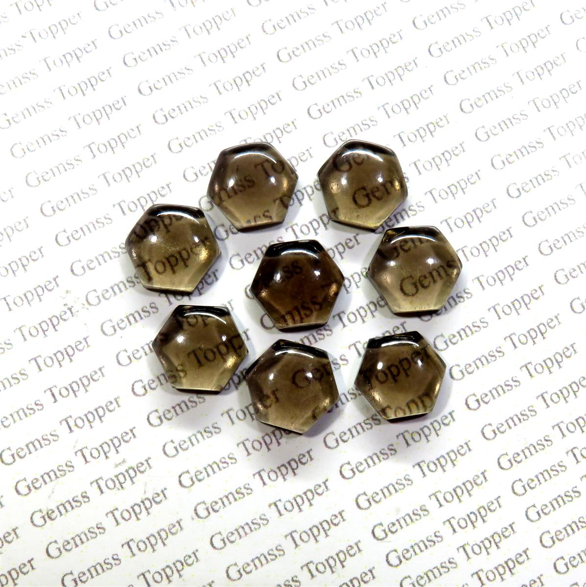 Smoky Quartz 10x10 mm Hexagon Cabochon